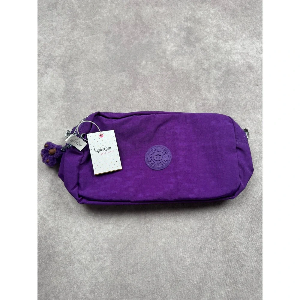 Kipling Walan L Large Toiletry Bag Tile Purple Nylon Cosmetic Pouch AC7685-486